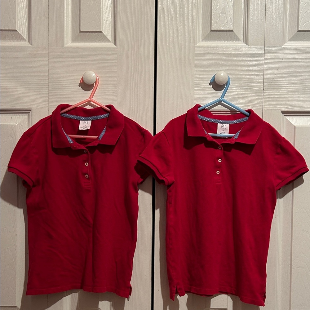 GAP Kids Red Girls Uniform Polo Shirts - 2 pack